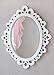 Decorative Oval Wall Mirror, White Wooden Frame for Bathrooms, Bedrooms, Dressers, and Antique Princess Décor, Small