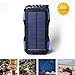 Elzle 25000mAh Portable Solar Power Bank Dual USB Output Battery Bank with Strong LED light, Outdoor Solar Charger Phone External Battery Shockproof Dustproof for iPhone Series, Smart Phone, More
