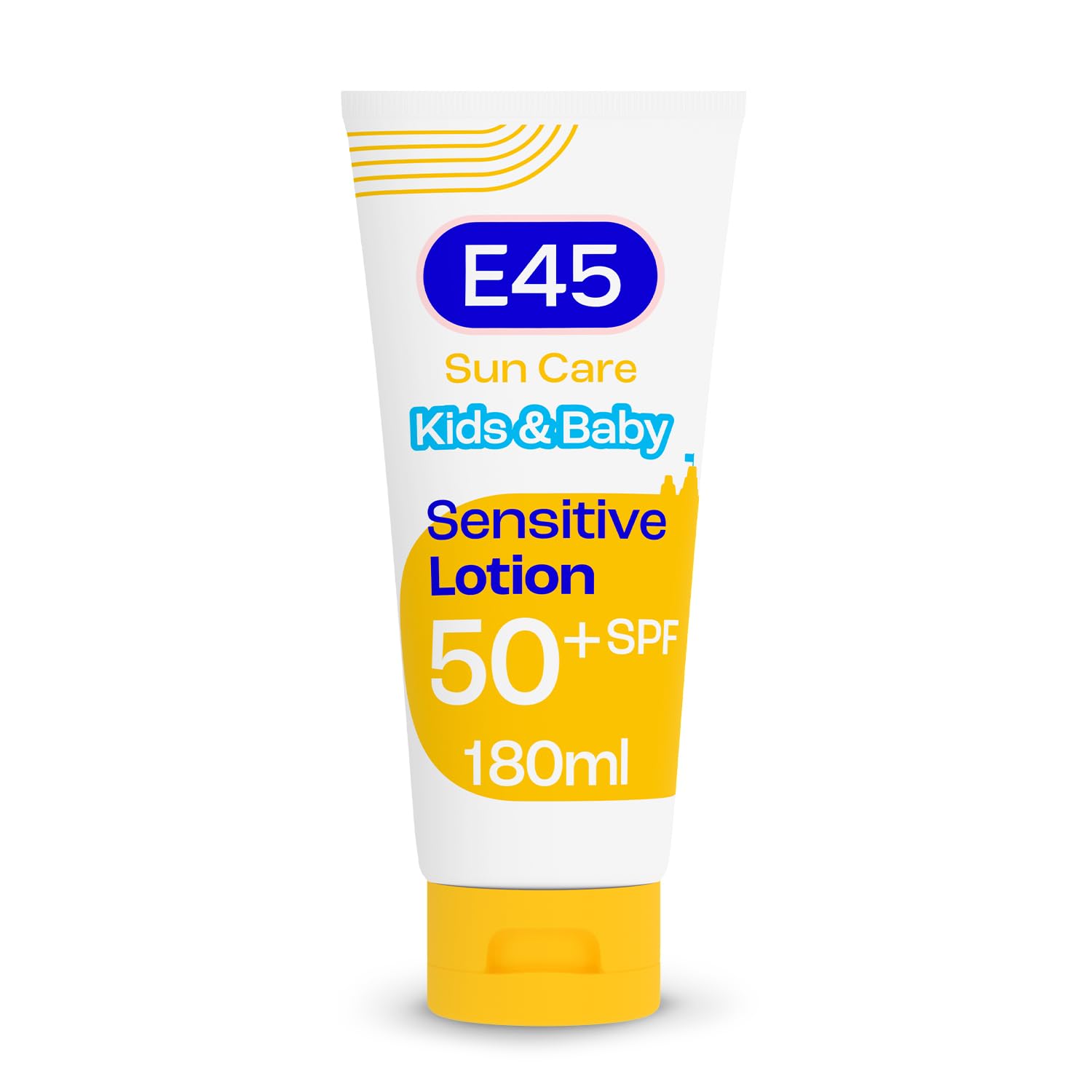 E45 Kids & Baby Sun Lotion for Sensitive Skin SPF 50+. Face & Body Gentle Sun Cream with UVA & UVB Protection with Avocado Oil. For Dry Sensitive Skin and Eczema Prone Skin -180 ml