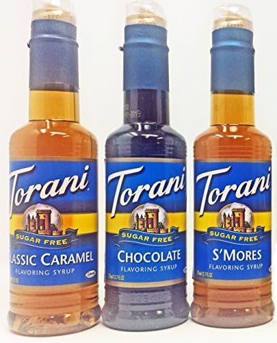 Torani Syrup Sugar Free 375ml (3 pack): Caramel, Chocolate, and S'mores