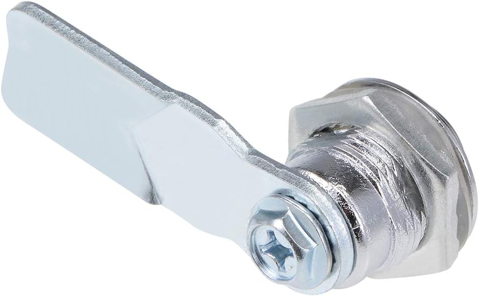 sourcing map Tubular Cam Lock, 18mm Cylinder Length Flat Cam, Fits Up to 1/4-inch Thick Panel Slotted Key - Image 5
