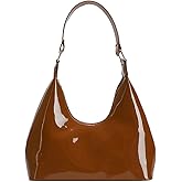 Patent Leather Hobo Bag Crescent Shoulder Bag Small Going Out Tote Bag Satchel Purse