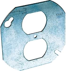 RACO 724 4-1/2 Inch Octagon Electrical Box Cover With Keyhole Mounting & 1/2 Inch KO