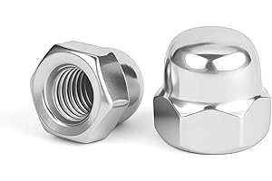 MOYOCODI #10-24 (30 Pack) Stainless Acorn Nuts, 304 Stainless Steel(18-8) Bright Finish Fully Threaded, Anti Corrosion Coarse Commercial Grade Hardware for Boats, Dock, Car