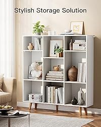 Pipishell 5-Tier Bookshelf, Tall Bookcase Storage