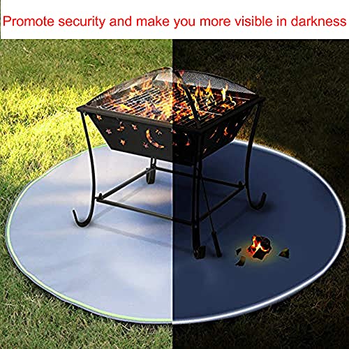 Fire Pit Mat, Fireproof Mat Protect Your Fire Pit Bonfires Lawn Patio Deck Grass Grill CampingGround,Indoor Ember Mat, 3-Layer Protection, Visible at Night, Campsite from Popping(36 Inch Round)