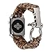Alotm For Apple Watch Band, 42mm Replacement Apple Watch Band Paracord Watch Band with Rugged Outdoor Survival Stainless Steel Shackle and 550 Paracord (Camouflage Brown, 42MM)