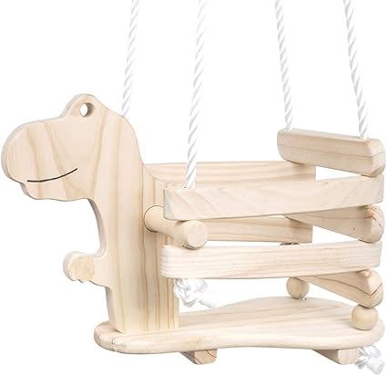 Small Foot 11589 Dinosaurusschommel Rex Van Hout Stabiel En Veilig Door Een Opstaande Rand Vanaf 18 Maanden Amazon Nl