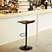 SUPERJARE Bar Stools Set of 2-360° Swivel Barstools, Adjustable Height Bar Chairs, Rustic Counter Height Chairs for Pub Kitchen, Retro Brown