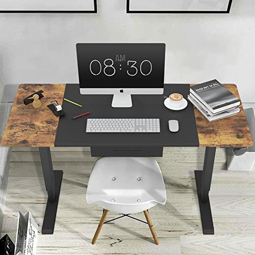 POXURIO Electric Standing Desk, Height Adjustable Lift Computer Desk