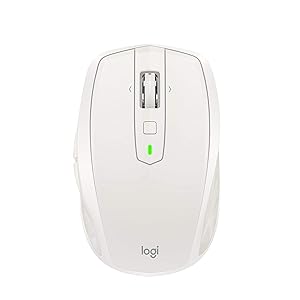 Logitech MX Anywhere 2S Wireless Mouse – Use On Any Surface, Hyper-Fast Scrolling, Rechargeable, Control up to 3 Apple Mac and Windows Computers and laptops (Bluetooth or USB), Light Gray
