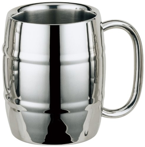Visol 18 Ounce Brown Leather Wrapped Stainless Steel Beer Tankard