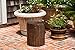 Patio Sense 62421 Michael Round Rustic Garden Stool Wood Outdoor Seating & End Table Portable Adaptable Outdoor Furniture - Seasoned Patina Finish