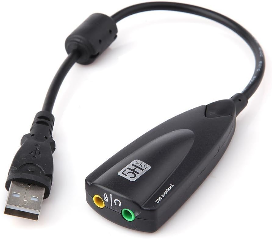 Oraima USB External Stereo Sound Card Adapter for Windows and Mac. Sound 5Hv2 USB 7.1 Sound Channel Sound Adapter Equalizer USB 2.0 (Black)