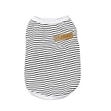 Pet Shirt, Howstar Dog Cat Clothes Puppy Classic Vest Striped T-shirt Pet Summer Apparel (Black, XS)