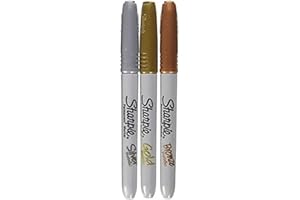 Sharpie - Fine Point Metallic Permanent Markers - Silver/Gold/Bronze (1-Pack of 3)