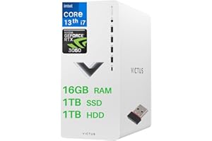 HP 2023 Newest Victus 15L Computer Gaming Desktop, Intel Core i7-13700 (16 Cores, Up to 5.2GHz), NVIDIA GeForce RTX 3060 Graphics, 16GB RAM, 1TB SSD, 1TB HDD, Tower PC, Wi-Fi 6, Windows 11 Home