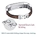 For Fitbit Alta Bands, bayite Leather Bands Adjustable Metal Buckle Stone Pattern Brown Small 5.5