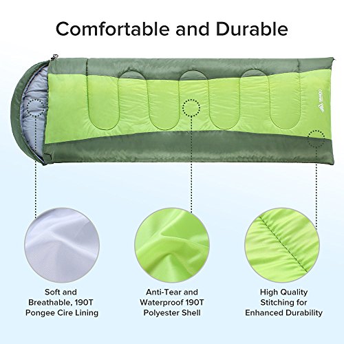 Semoo Envelope Sleeping Bags with Compression Bag - Green