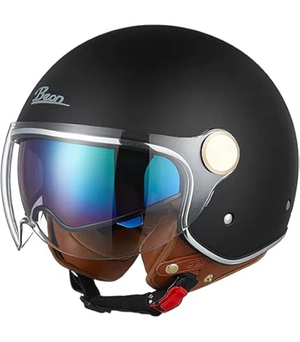 Amazon.com: Vespa Motorcycle Helmet DOT Approved, Retro 3/4 Open