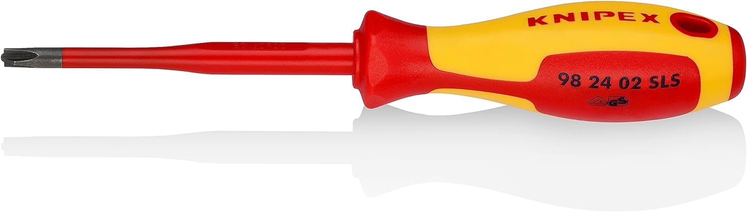 KNIPEX Screwdriver (Slim) Plus/Minus Phillips Insulating Multi-Component Handle, VDE-Tested 212 mm, 98 24 02 SLS