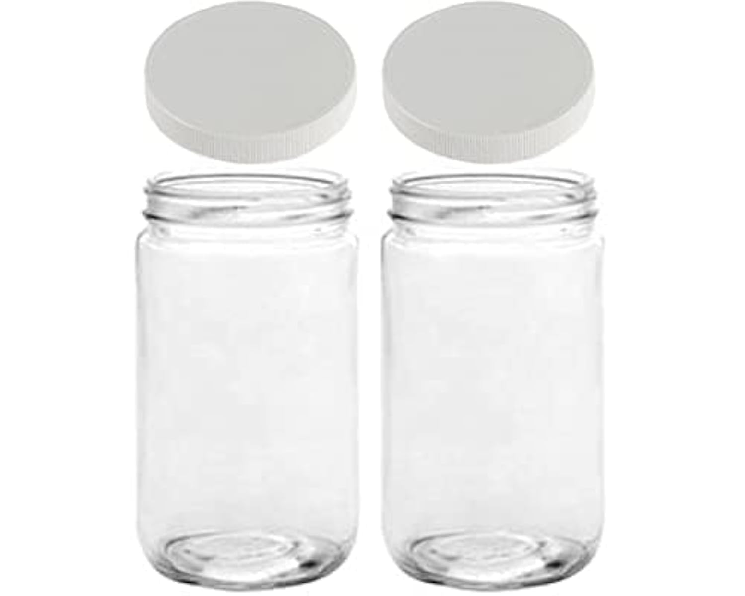 Photo 1 of JARMING COLLECTIONS 32oz Extra Wide Mouth Glass Storage Jar with BPA-Free Plastic Lid – Quart Size Airtight Mason Jar for Kitchen, Pantry, and Food Storage (Set of 2)