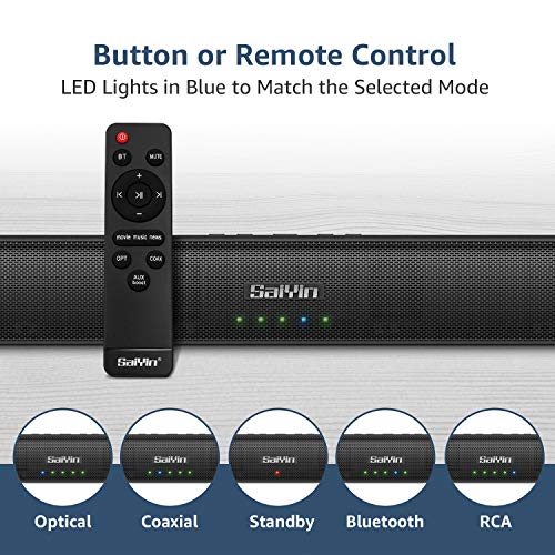 Saiyin Sound Bars for TV with Subwoofer, Soundbar Ultra Slim 29 Inch
