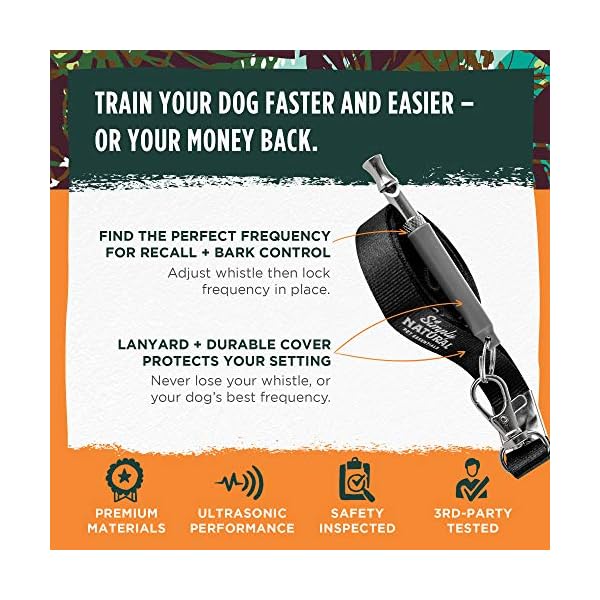 Dog-Whistle-to-Stop-Barking-by-Simply-Natural--Ultrasonic-Copper-Core-Dog-Whistles-for-Recall-Tricks-and-to-Stop-Barking-with-a-49cm-Lanyard-for-Dog-Whistle ππππππ ππππ Dog Whistles for Recall, Adjustable Frequency Silent Dog Whistle, BONUS 50cm Strap, Ultrasonic Copper Coreβ¦