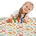 Large Baby Splat Mat for Under High Chair - Waterproof, Washable, Portable Play Mat, Art Crafts Floor/Carpet Protector, Free Matching Bib Included!