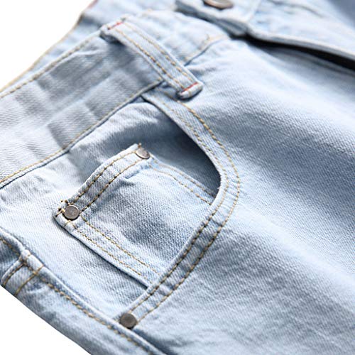 Classic Jeans Mens New Elastic Stretch Ripped Personality Denim Pants Trousers - Thumbnail 2