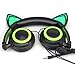 Cat Ear Headphones with Glowing Lights (Green)