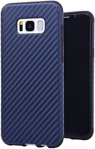 Dejavux Galaxy S8 Plus Case Carbon Fiber Style Pattern Soft TPU Cover Shock Absorbing Shockproof Protective Case for Samsung Galaxy S8 Plus (Blue)
