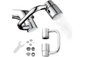 AULCTR 2026 Upgrade Universal Sink Faucet 1440° Rotatable Faucet Aerator Extension, 2 Modes U Shaped Faucet Extender for Splash Reduction, 1080° Faucet Extender for Bathroom Sink Kitchen (1)