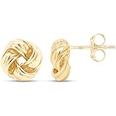 14k Gold Over Sterling Silver Love Celtic Knot Stud Earrings Full Sterling Silver Stud For Women