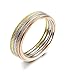 FIBO STEEL 3 Pcs 2MM Stainless Steel Womens Stacking Rings for Girls Wedding Engagement Rings,Size 8