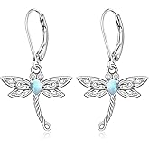 Dragonfly Earrings 925 Sterling Silver Dragonfly Gifts for Women Moonstone Earrings Jewelry Gifts for Women