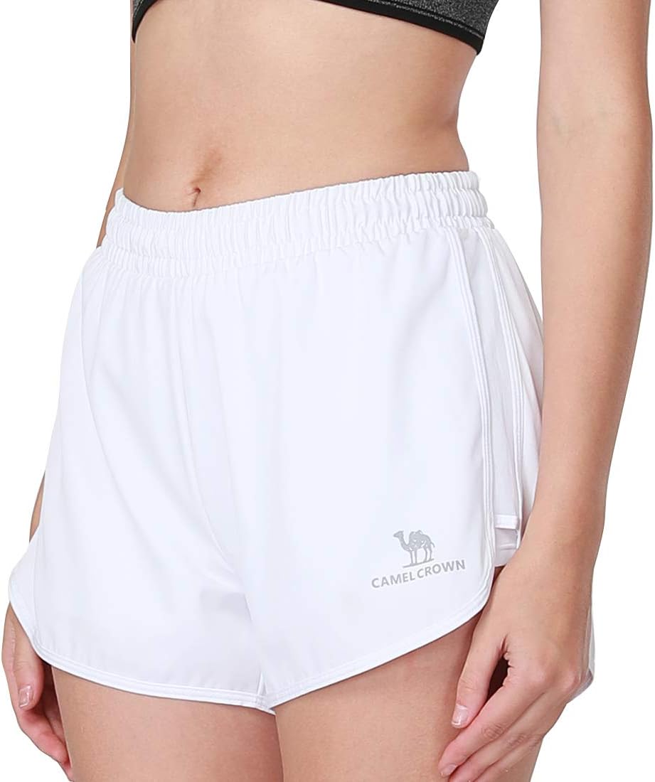 Women's Gym Running Shorts 2 in 1 Quick Dry 3" Dolphin Athletic Sport Shorts for Workout Training