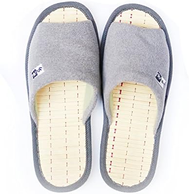 WiseWear Men's Slippers Women's Soft Gridding Coral Velvet Short Plush Warm Indoor Slippers, House Slippers For Men (7-8 D(M) US, Grey)