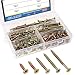 Glarks 250Pcs 5 Size #10 Coarse Thread Phillips Drywall Screws with Bugle Head for Drywall Sheetrock, Ceiling and Wood - Zinc Plated Carbon Steel