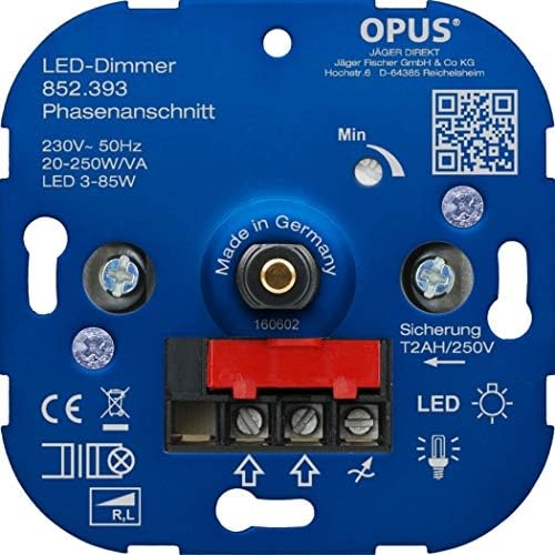 OPUS® Rotary Dimmer for LED and Energy-Saving Bulbs Version Phase Control Watt 15-450 VA/LED 5-150 W, Blue - Image 4