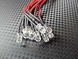 Qty 10- LED Lights- 3mm, 5mm, 8mm, 10mm pre wired 12 volt leds- 12V White, Red, Blue, Orange, Green (3mm, Blue)