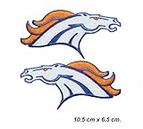 Denver Broncos Embroidered Logo Left and Right Embroidered Iron Patches 2 Pieces.