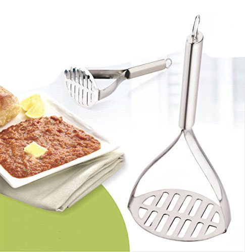 Potato Masher Stainless Steel Premium Hand Tool Potato Smasher Utensil for Best Mash for Bean Avocado Egg Mini Mashed Potatoe Banana Cooking and Kitchen Gadget Making Mashed, Vegetables and Fruits