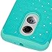 Moto X 2nd Gen Case, Moto X 2 Case, Style4U Motorola Moto X (2nd Generation) Studded Rhinestone Bling Hybrid Armor Case (2nd Gen, 2014 Release Only) W/ 1 Screen Protector 1 Stylus [Teal/Mint Green]