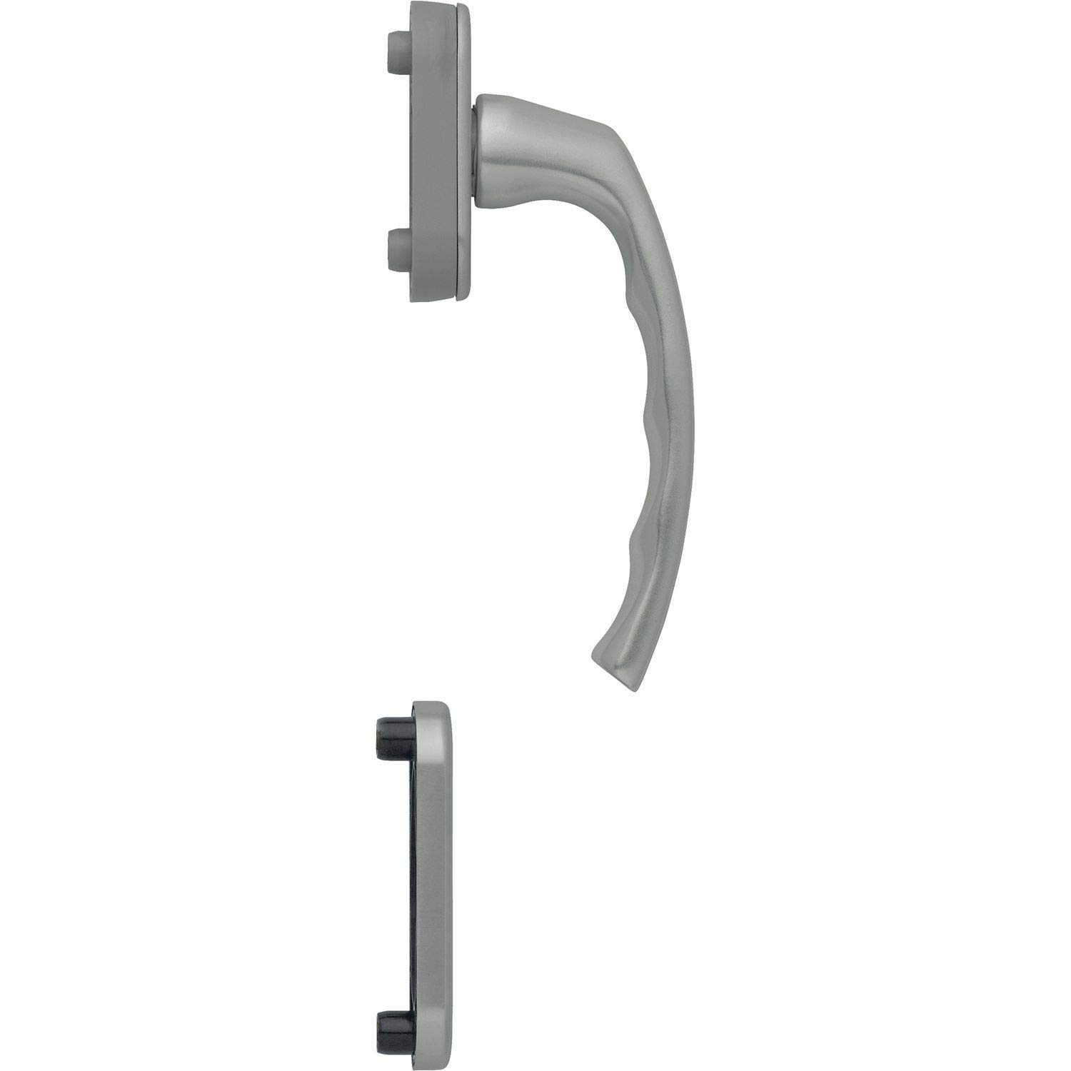 HOPPE Liege Balcony Door Handle, Half-Fitting, High Outside, Stainless Steel Effect