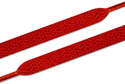 JumpHood brand The Best Flat shoelaces 5/16" Width Various Colors and Several Lengths For Sneakers and Shoes (Red, 48" (122 cm))