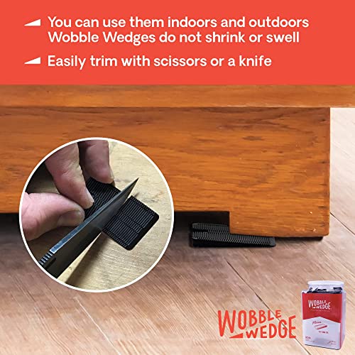 Wobble Wedges Flexible Plastic Shims, 300 Pack MADE IN USA, Multi