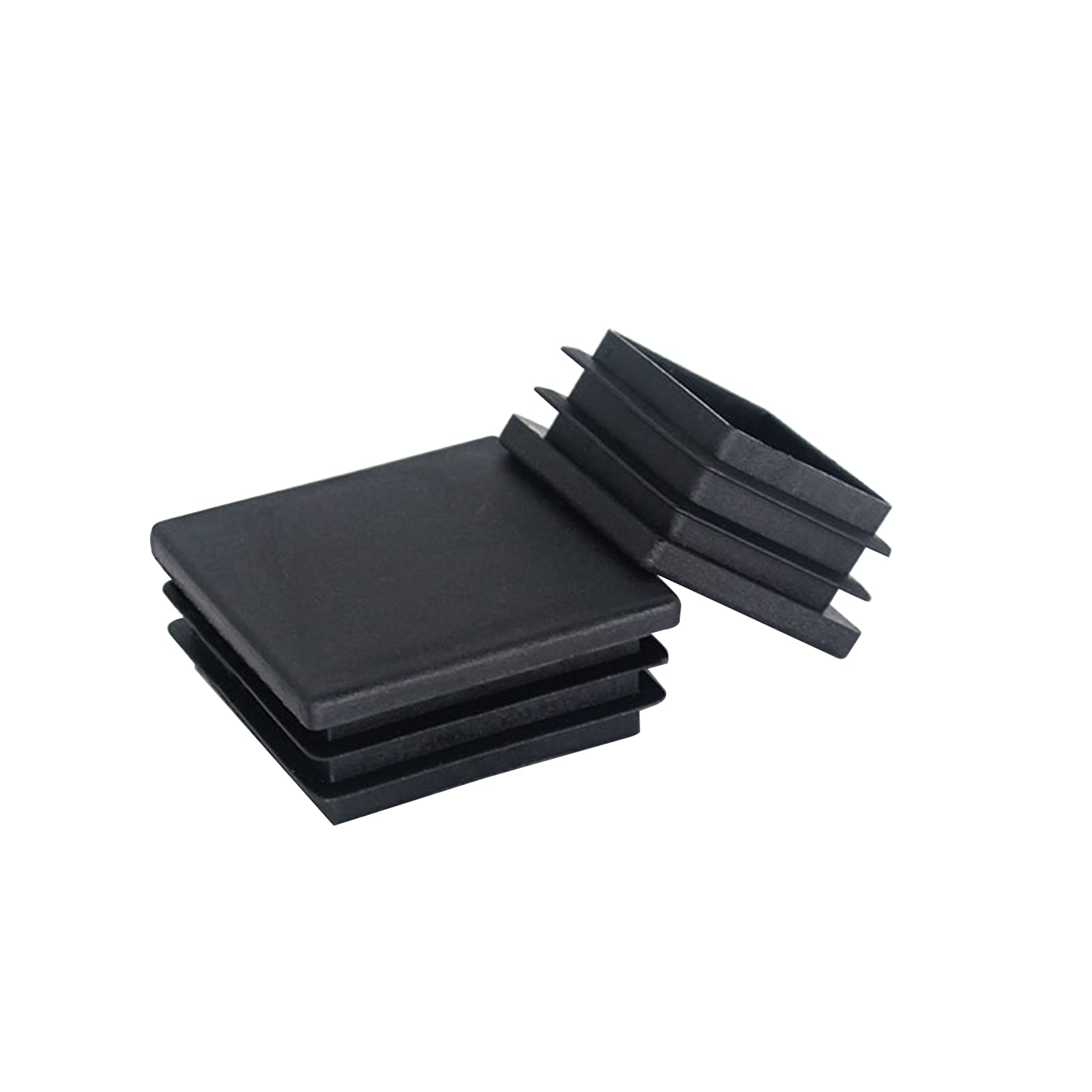 Lumeiy Pack of 20 Pipe Plugs 20 x 20 mm, Lamellar Plugs Plastic Black Tube Plugs for Pipe Covers