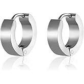 Gulaka Stainless Steel Mens Womens Hoop Earrings Piercings Huggie Hypoallergenic