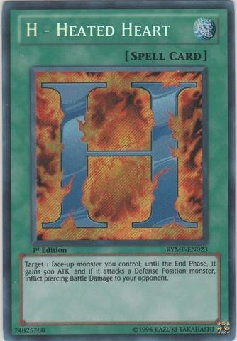 Yu-Gi-Oh! - H - Heated Heart (RYMP-EN023) - Ra Yellow Mega-Pack - 1st Edition - Secret Rare
